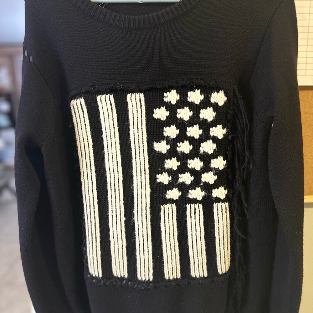 COACH USA FLAG SWEATER MERINO WOOL  100%